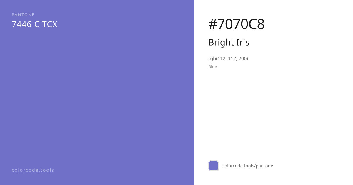 Pantone Bright Iris 7446 C — HEX #7070C8 | colorcode.tools