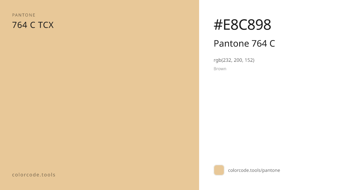 Pantone Pantone 764 C 764 C — HEX #E8C898 | colorcode.tools