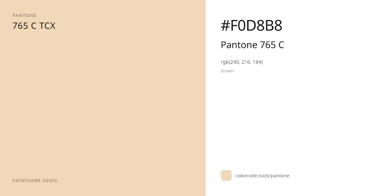 Pantone Pantone 765 C 765 C — HEX #F0D8B8 | colorcode.tools