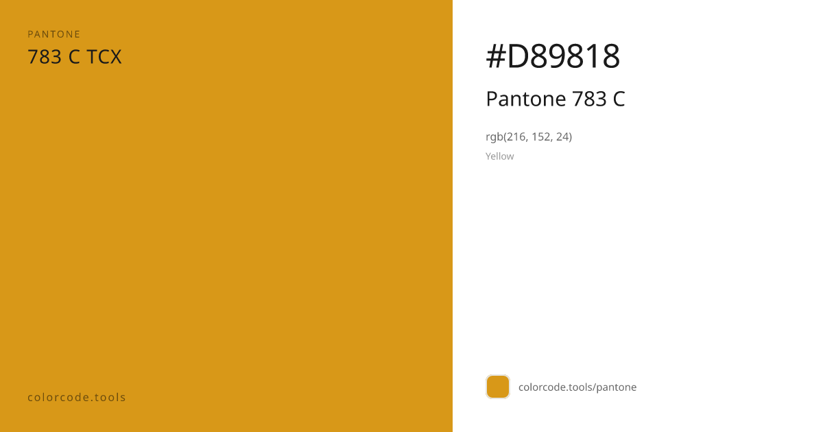 Pantone Pantone 783 C 783 C — HEX #D89818 | colorcode.tools