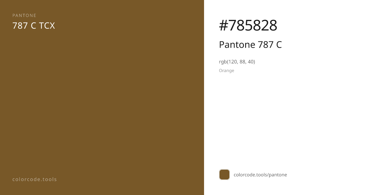 Pantone Pantone 787 C 787 C — HEX #785828 | colorcode.tools