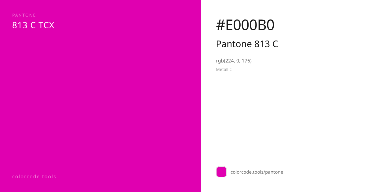 Pantone Pantone 813 C 813 C — HEX #E000B0 | colorcode.tools