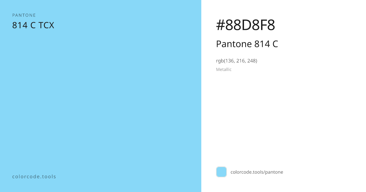 Pantone Pantone 814 C 814 C — HEX #88D8F8 | colorcode.tools