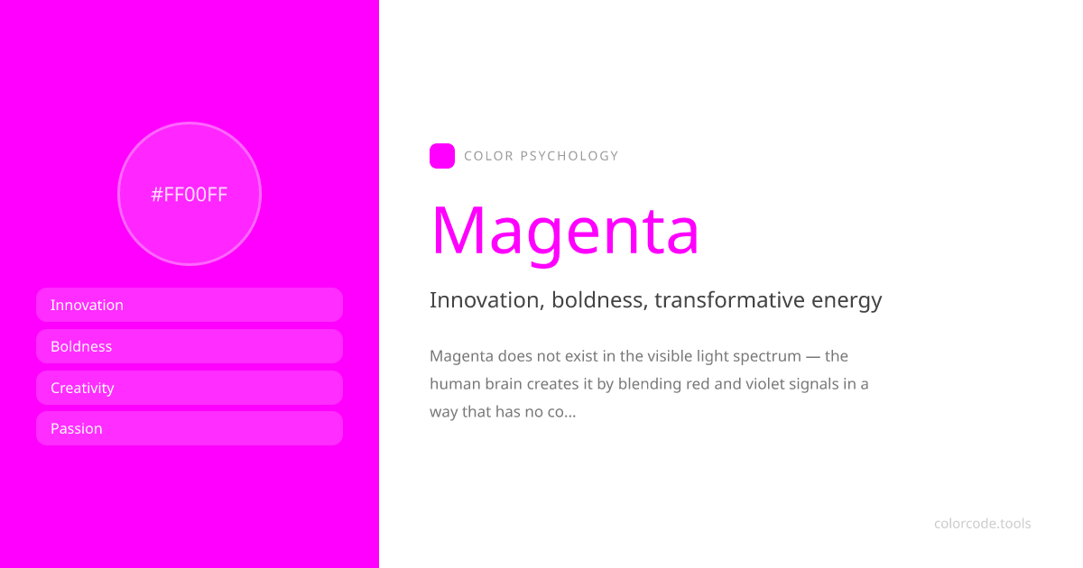 Magenta Color Psychology — Meaning, Symbolism & Design | colorcode.tools