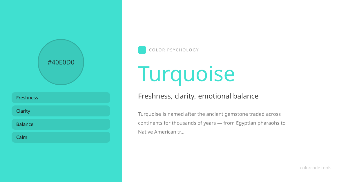 Turquoise Color Psychology — Meaning, Symbolism & Design | colorcode.tools